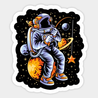 Astronauts fishing stars Sticker